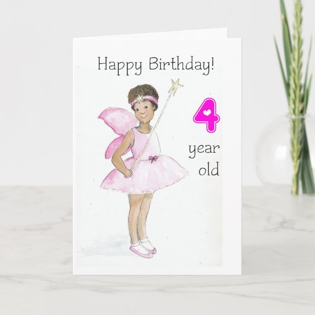 Cartão Fairy 4th Birthday Card (Frente)