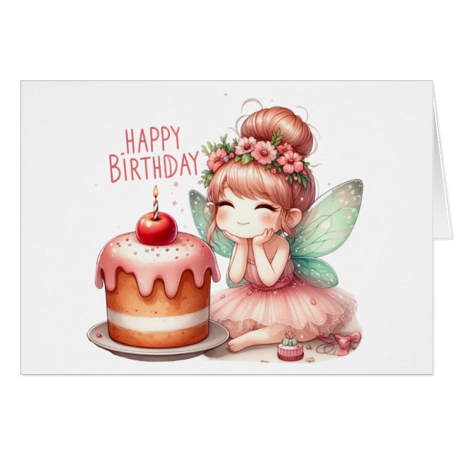 Cartão Fairy Birthday Card (Frente horizontal)