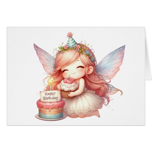 Cartão Fairy Birthday Card (Frente horizontal)