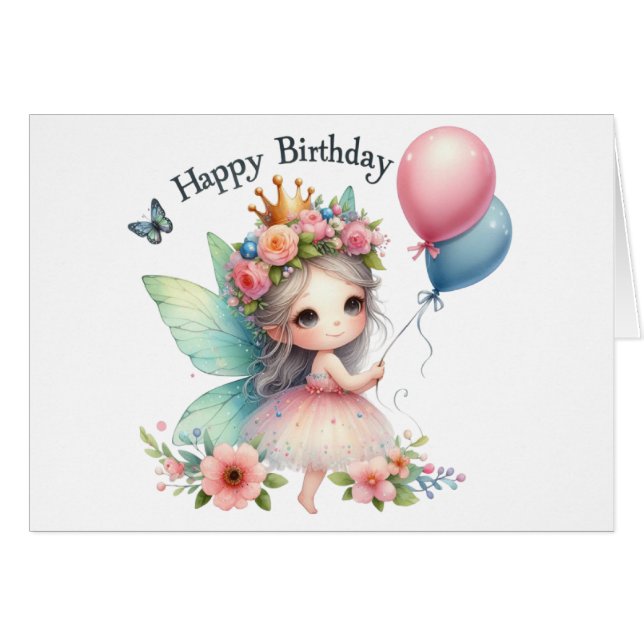 Cartão Fairy Birthday Card (Frente horizontal)
