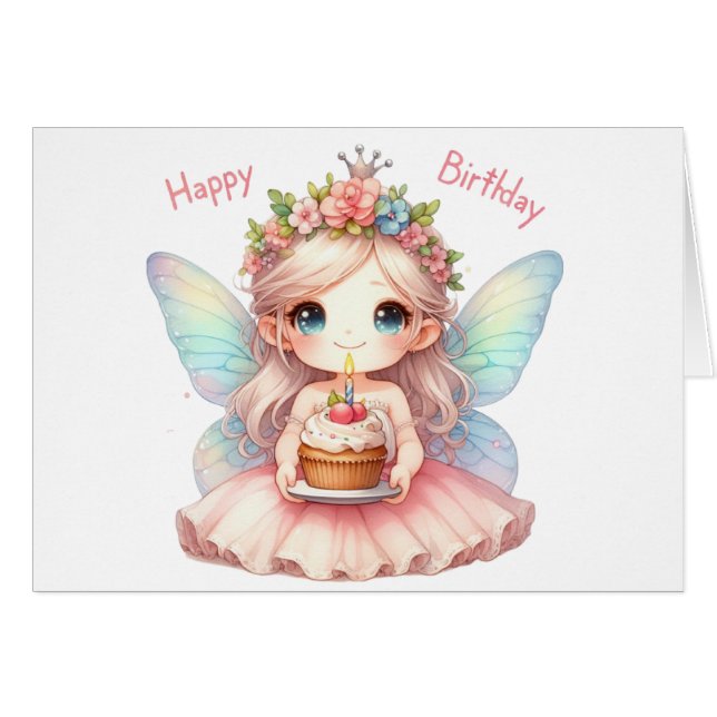 Cartão Fairy Birthday Card (Frente horizontal)