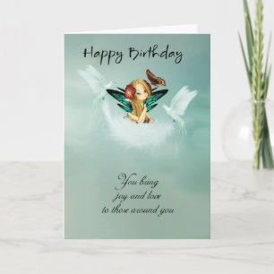 Cartão Fairy Birthday Card With Doves