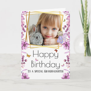 Cartão Fairy DIY foto borboleta jardim aniversário