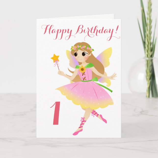 Cartão Fairy First Birday Card (Frente)