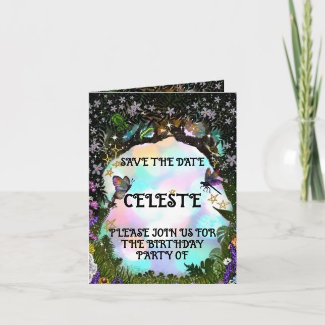 Cartão Fairy Whimsical Forest of Magic (Frente)