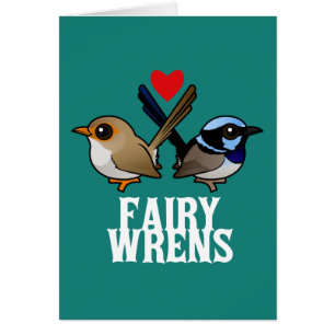Cartão Fairywrens no amor
