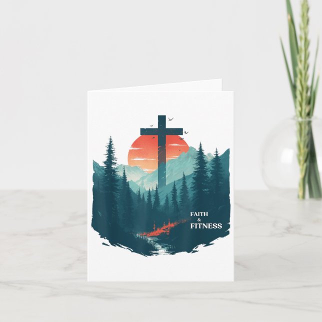 Cartão Faith &amp; Fitness Christian - Workout Motivation (Frente)