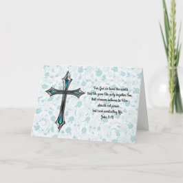 Cartão Faith Cross Vintage Style Bíblia Verse Páscoa Card