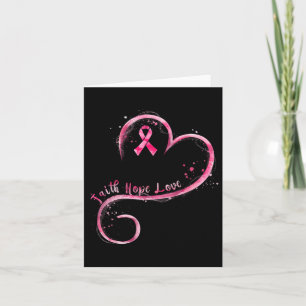 Cartão Faith Hope ama Awarenes do Cancer de Fita Rosa