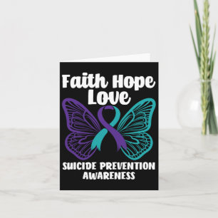 Cartão Faith Hope ama Borboleta Suicida Prevenção