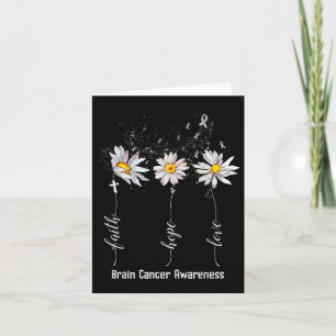 Cartão Faith Hope ama Cancer Cérebro Sensibilização Flor