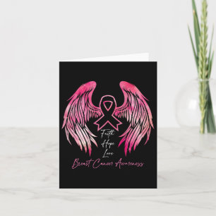 Cartão Faith Hope ama Cancer de mama A Consciência Ascend