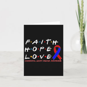 Cartão Faith Hope ama Consciência da Doença Cardíaca Cong