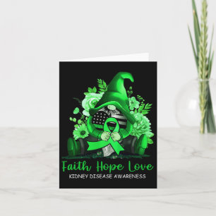 Cartão Faith Hope ama Doença Renal Sensibilização Gnomo