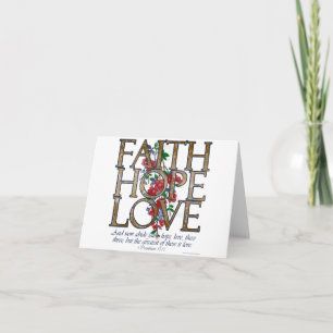 Cartão Faith Hope Love Christian Bible Verse Cards