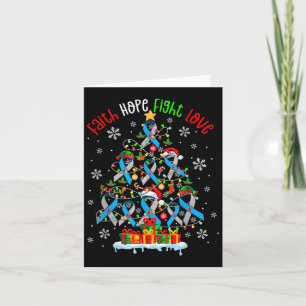 Cartão Faith Hope luta pelo amor à árvore de Natal Diabet