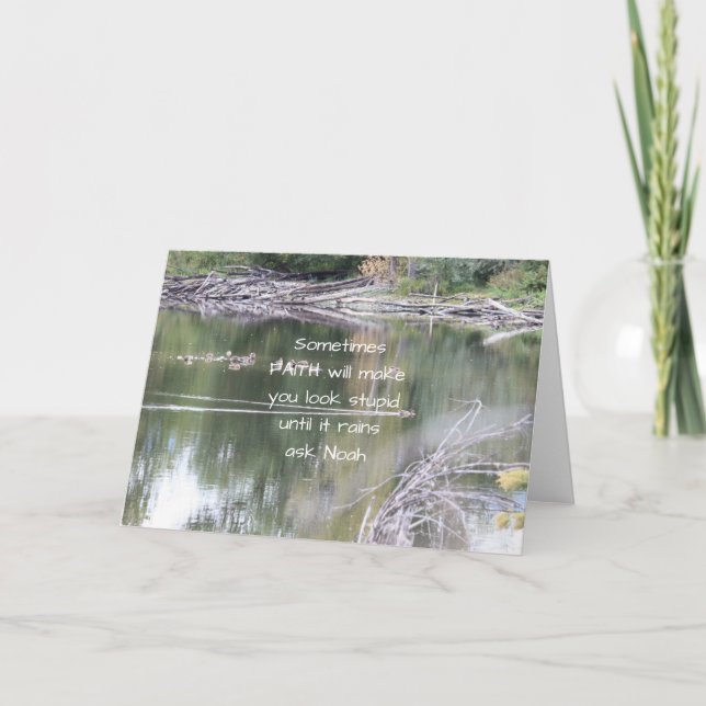 Cartão Faith Inspirational Humor Cote Bíblia Christian (Frente)