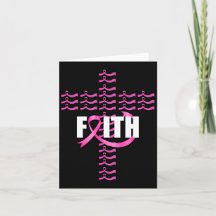 Cartão Faith Ribbon Christian Cross Break Cancer Awarene