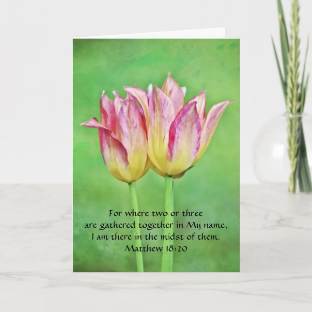 Cartão Faith Tulips Art Bíblia Verse Card (Frente)