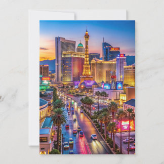 Cartão “Faixa de Las Vegas Vibrante ao Pôr do Sol”