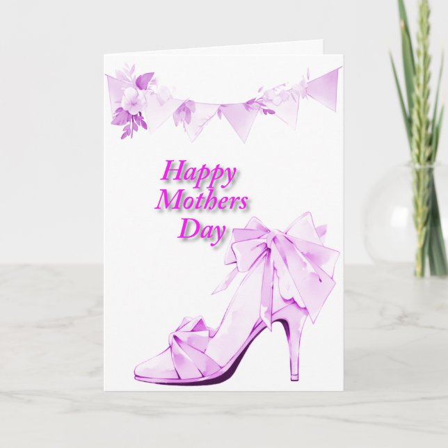 Cartão Faixa e Sapato em Rosa (Frente)