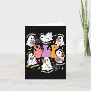 Cartão Fala Terapêutica Spooky Slp Halloween Cute Ghost