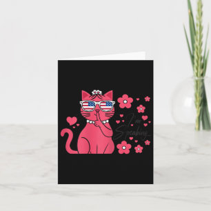 Cartão Falando Kamala Harris Rosa Engraçado Cat Kamala 20