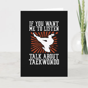 Cartão Falar sobre taekwondo