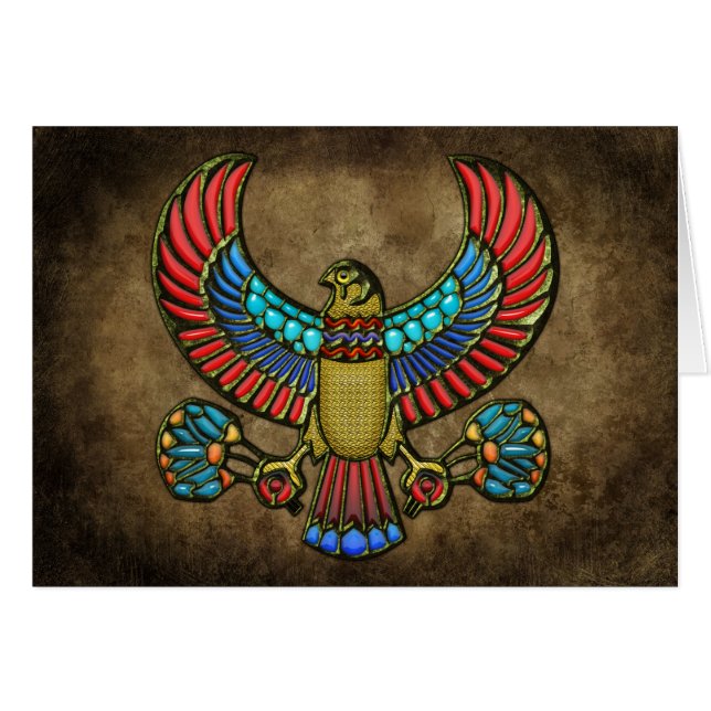 Cartão Falcão egípcio (Frente Horizontal)