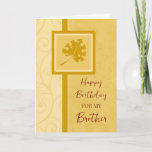 Cartão Fall Folhas Brother Birther Birday<br><div class="desc">Cartão de aniversário para irmão com aniversário de outono com outono deixa design e verso pensativo.</div>