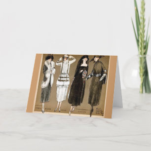 Cartão Fall Haute Couture 1920s illustration