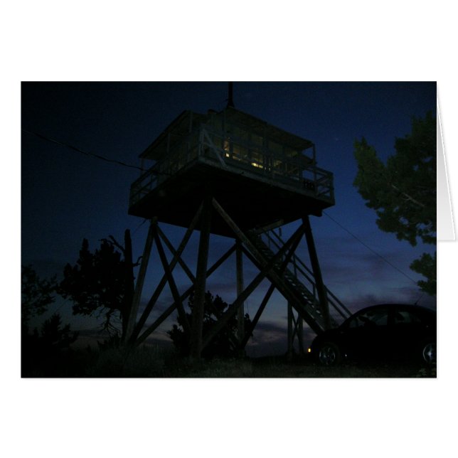 Cartão Fall Mountain Fire Lookout (Frente Horizontal)