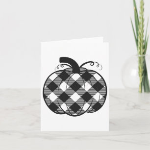 Cartão Fall Pumpkin Cute Ação de Graças Autumn Buffalo Pl