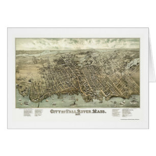 Cartão Fall River, mapa panorâmico das MÃES - 1877