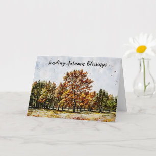 Cartão Fall Season Autumn Blessings Thoughts Card