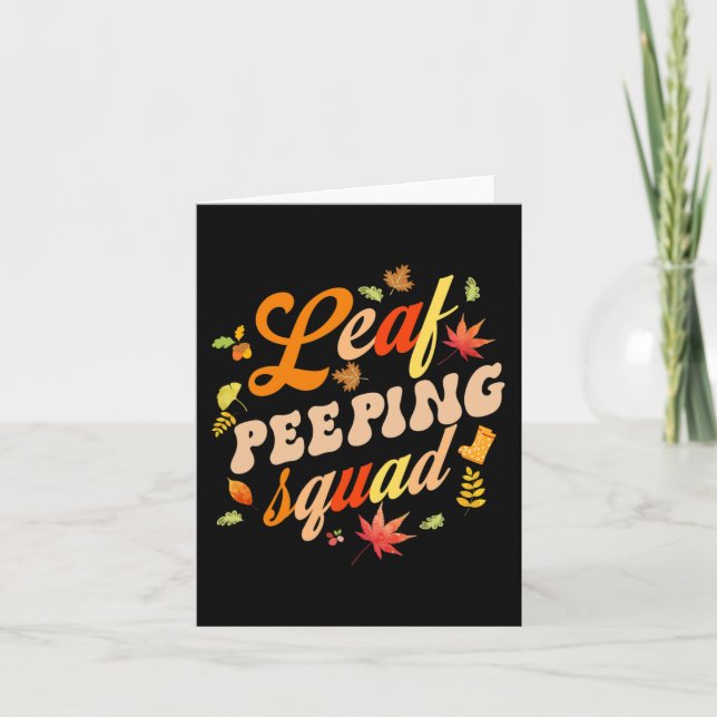 Cartão Fall Season deixa o Peeper Leaf Peeping Squad (Frente)