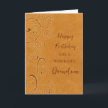 Cartão Fall Swirls Grandson Birthday<br><div class="desc">Cartão de aniversário para neto com aniversário de outono com design de espiral laranja e verso pensativo.</div>
