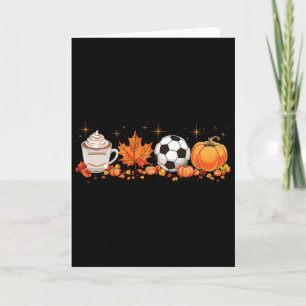 Cartão Fall Vibes Pumpkin Spice Soccer Halloween Autumn L