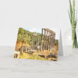 Cartão Fallen Ruins of Euromos, Turkiye Watercolor