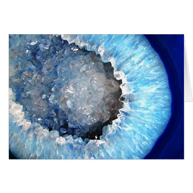 Cartão Falln Blue Crystal Geode (Frente Horizontal)