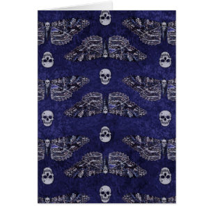 Cartão Falln Deathshead Moth and Skulls