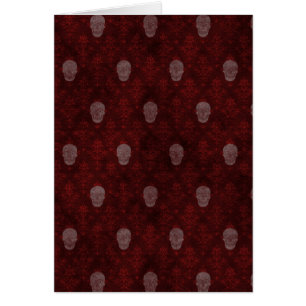 Cartão Falln Victorian Skulls Red
