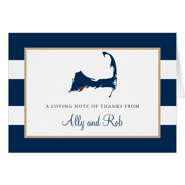 Cartão Falmouth Cape Cod Obrigado (Frente horizontal)