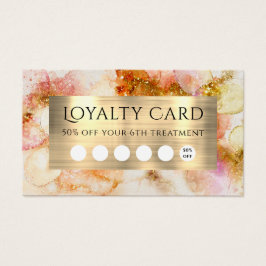 cartão falso de fidelidade de folha de cor rosa-d-