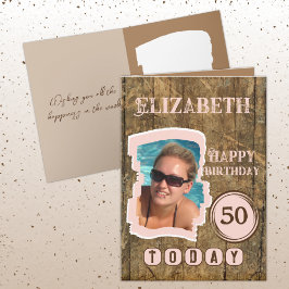 Cartão Falso russo madeira castanho rosa 50 anos