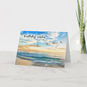 Cartão  Falta de Aniversário Você Praia Pôr do Sol 