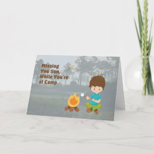 Cartão Falta do seu filho enquanto está no acampamento de