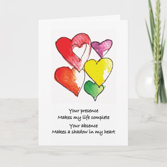 Cartão Faltando o corações (Frente)