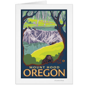 Cartão Família Beaver - Mount Hood, Oregon