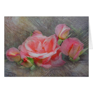 Cartão Família cor-de-rosa Textured